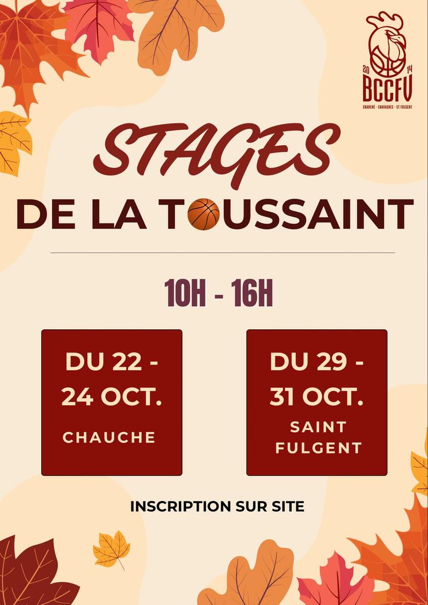 STAGES OCTOBRE 2024